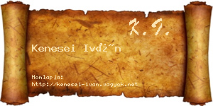 Kenesei Iván névjegykártya